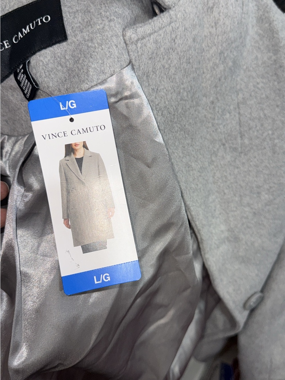 Vince Camuto Light Gray Wool-Blend Trench Coat